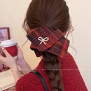 圣诞复古红色格纹方巾发圈头绳女扎头发马尾皮筋发绳2025新款 发饰