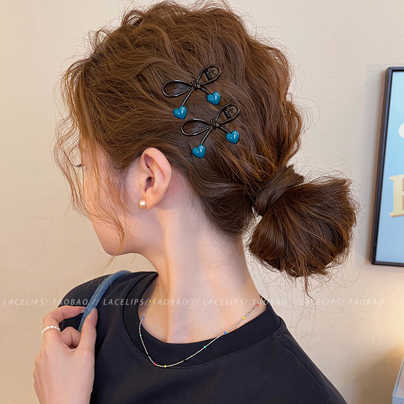 边夹爱心刘海前额侧边发卡2025