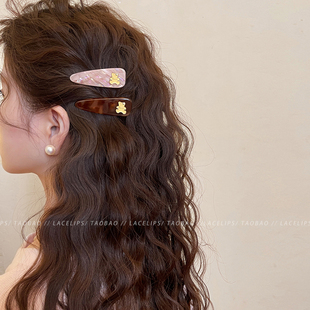 醋酸小熊侧边发夹女边夹2025新款 碎发刘海夹前额发卡高端夹子头饰
