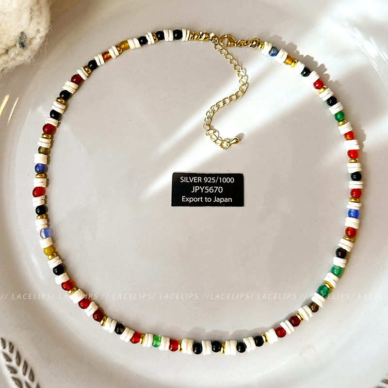 彩色多巴胺串珠项链女款2025新款