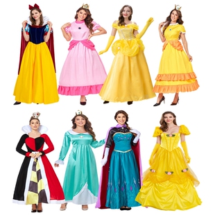 万圣节迪士尼马里奥超级玛丽公主白雪公主裙白皇后COSPLAY演出服