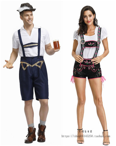 万圣节巴伐利亚慕尼黑啤酒节服装背带裤女仆装COSPLAY演出服装
