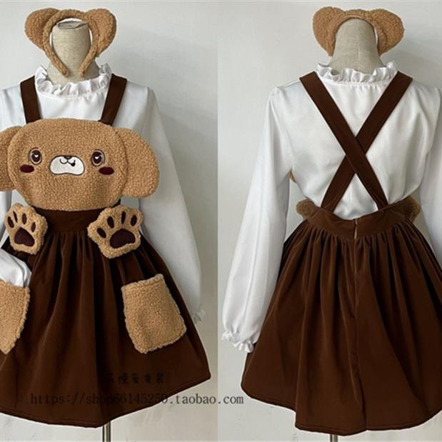 万圣节迪士尼可爱卡哇伊熊吊带裙