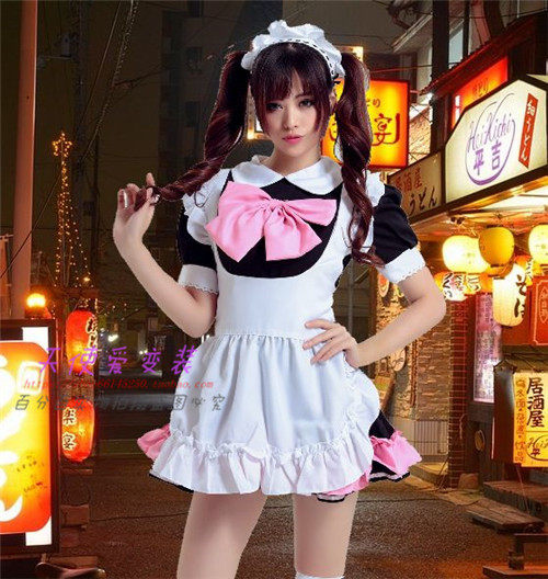 黑色秋叶原女仆装女佣服夜场啤酒妹COSPLAY动漫展游戏演出服装