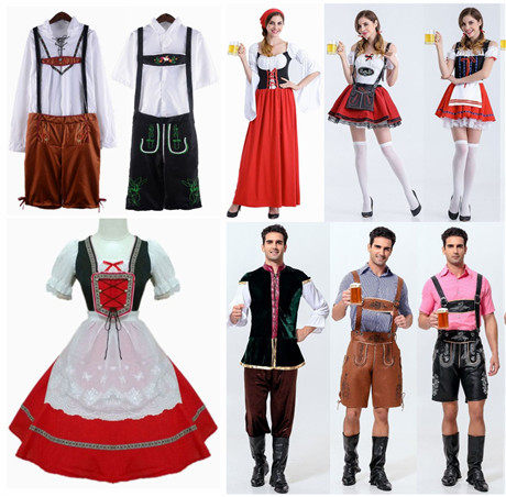 万圣节巴伐利亚男女啤酒节叮咚服女仆装COSPLAY派对演出服装大码
