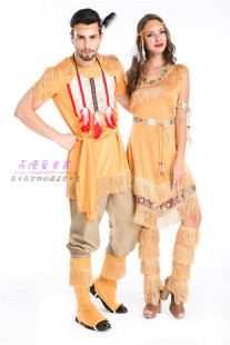 万圣节迪士尼情侣装男女印第安人加勒比海盗装COS电影演出服装