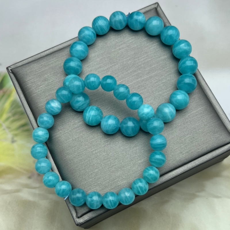 原色条纹天河石手串水晶饰品