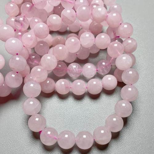 天然粉水晶手串民族风马粉手链