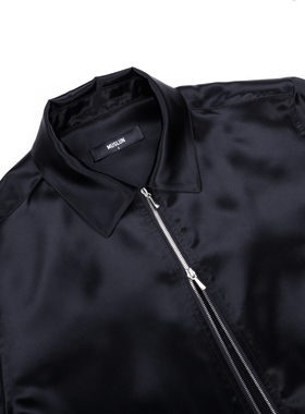 MUSLUN缪伦设计师品牌凉感醋酸拉链翻领长袖衬衣 宽松版型