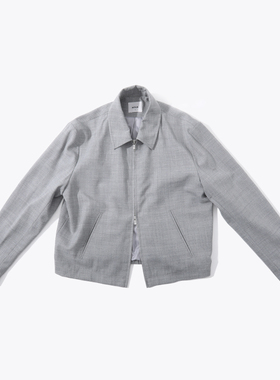 MUSLUN全羊毛翻领夹克进口澳洲羊毛excella拉链外套