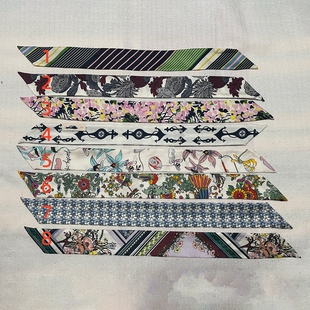 精品英伦复古TB印花百搭长方形真丝飘带气质桑蚕丝女丝巾围巾装饰