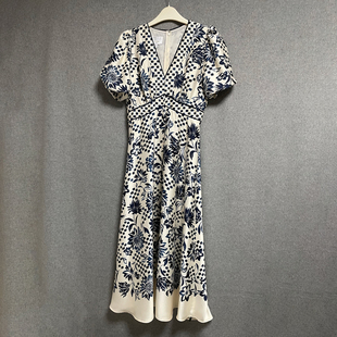 短款 欧美时尚 休闲百搭简约气质印花长袖 新款 连衣裙 春夏秋季