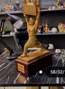 宿迁旅游纪念品办公桌摆件项羽扛鼎西楚霸王历史人物雕像霸王举鼎