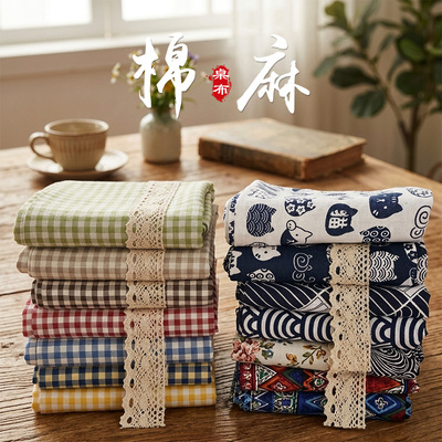 桌布棉麻布艺ins风小清新日式茶几餐桌布幼儿园学习桌宿舍书桌垫