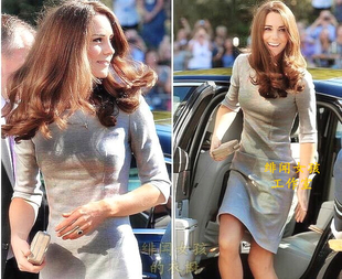 凯特王妃同款连衣裙女秋冬 收腰显瘦 欧美时尚通勤职业OL淑女秋