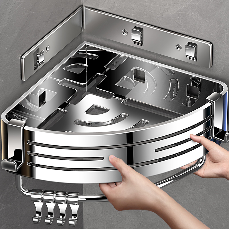 可拆卸免打孔304不锈钢加高收纳