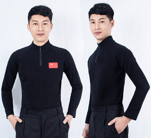 男中厚料加绒料拉丁舞服国标舞服交谊舞服摩登舞广场舞蹈练功服装
