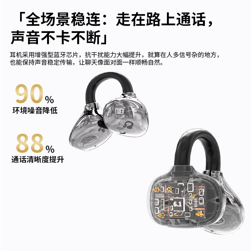 爆款耳夹式蓝牙耳机非骨传导无线挂耳式入耳运动超长续航蓝牙6.1