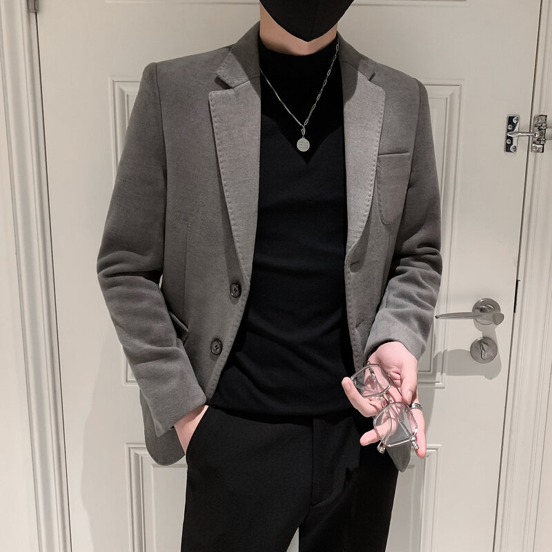 秋冬社会小伙毛呢夹克西装单西修身西服A236-XZ-196-P165控208,男装夹克,电商A236