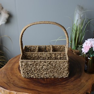 草编田园手提礼品插花手提篮草编藤编柳编篮子水果花篮装饰手礼篮