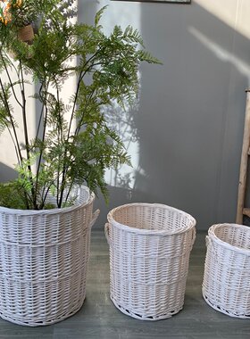 柳编草编篮子植物套盆花筒花盆篮