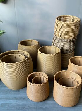 仿藤藤编花篮花篮花器道具篮摆件