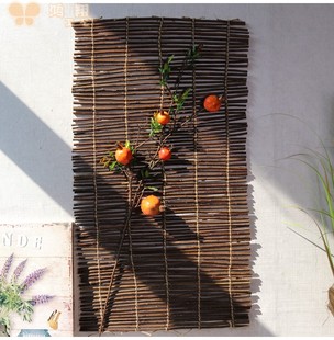 天然柳编柳条帘子遮阳帘芦苇帘竹帘草帘卷帘芦苇席 田园草帘窗帘