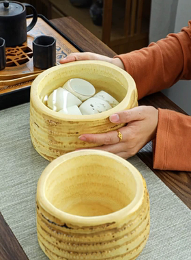 竹根茶洗杯洗干果盘大碗糖果盘点心盘茶海收纳水根果盘钵功夫茶具