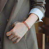 ZOXI八方来财本命年碎金子红绳手链轻奢小众碎银子2024年新款 女