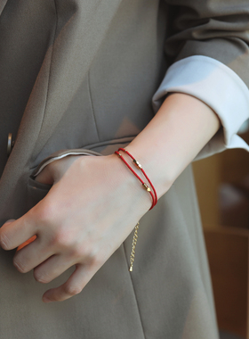 ZOXI八方来财本命年碎金子红绳手链轻奢小众碎银子2024年新款女