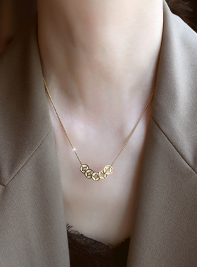 ZOXI不掉色磨砂钱币项链2025新款