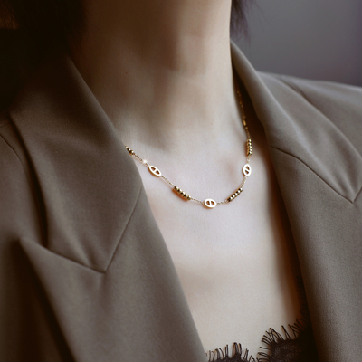 ZOXI不掉色猪鼻子项链网红爆款