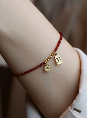 ZOXI不掉色琉璃红绳手链新年礼物