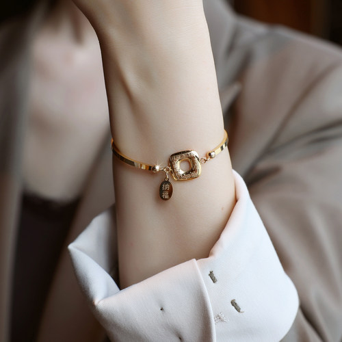 ZOXI金店同款福牌手链手镯不掉色