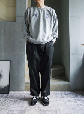 宽松打褶休闲裤黑色｜ABBOZZO