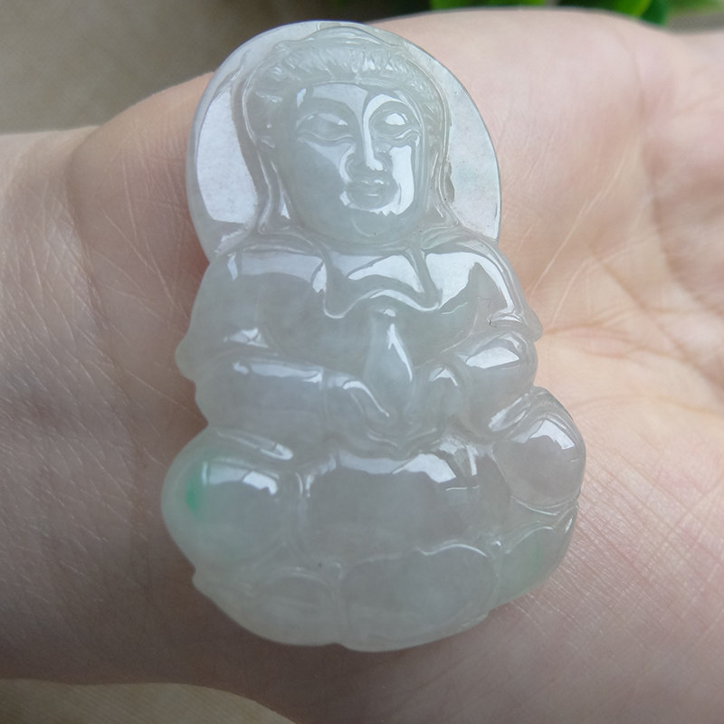 男款项链挂坠玉观音