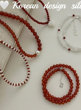 新中式项链s925银新年圣诞款玛瑙