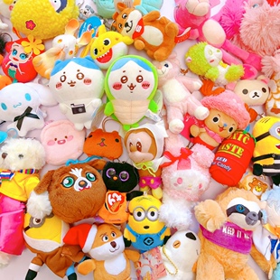 【16】杂款日单小黄人三眼仔芝麻街章鱼哥小八乔巴毛绒挂件挂饰女