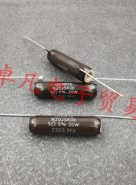 墨西哥产 5R 20W OHMITE 5欧 空心线绕电阻 B20J5R0E 5Ω