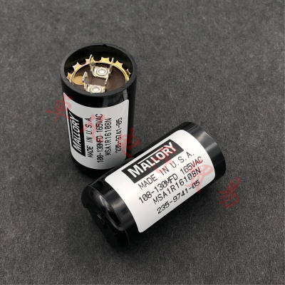 美国产 MALLORY 108-130uF 165VAC 压缩机启动电容CDE 108-130MFD