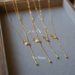 不掉色 钛钢防掉DIY小孔穿珠针式可调节无吊坠项链万能链锁骨裸链