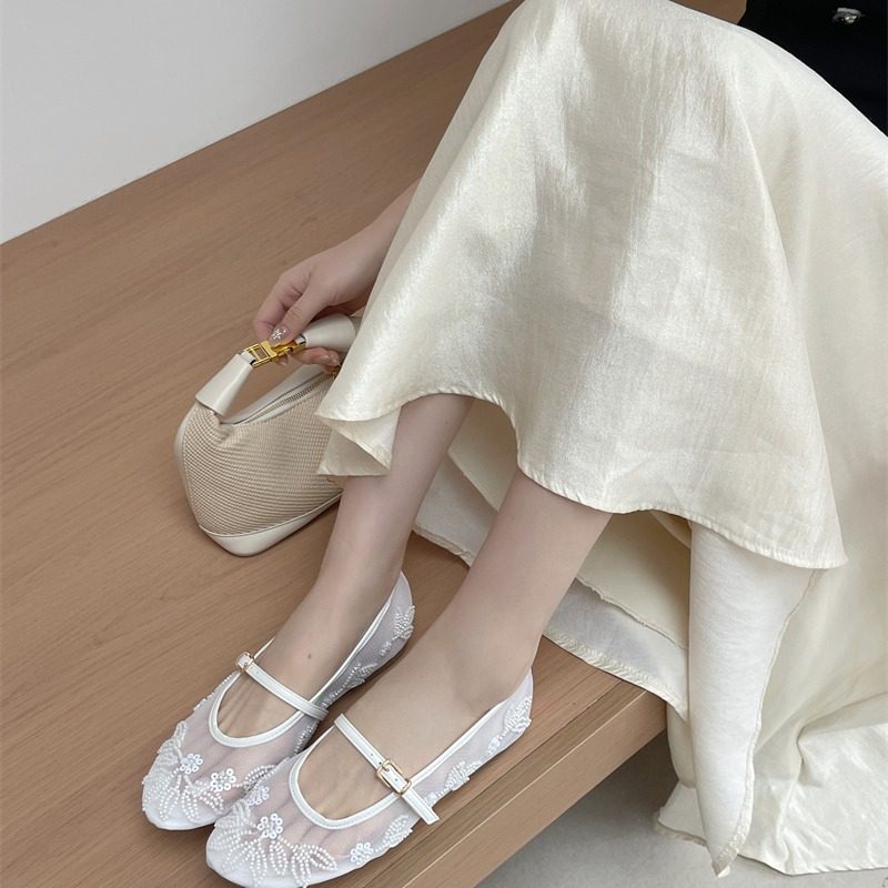 2026年新款韩版透气夏季渔凉鞋圆头平底网面玛丽珍单鞋女,女鞋,浅口单鞋,淘宝优惠券,粉丝福利购,淘宝优惠卷