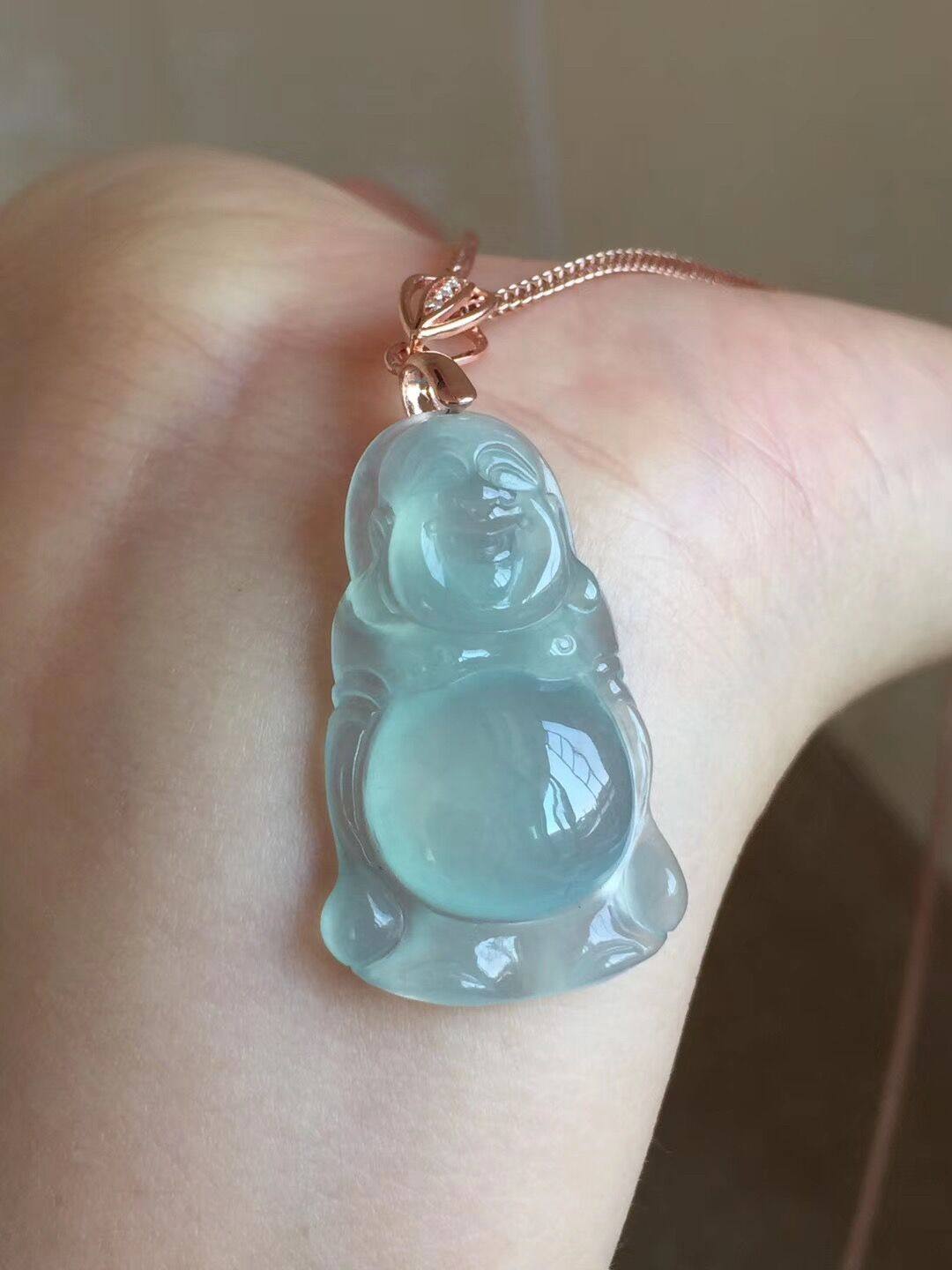 天然翡翠a货吊坠貔貅玉石加工飘花佛公如意树叶子福瓜豆 平安扣女