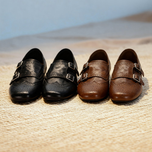 冉言4cm增高版头层牛皮miu系小皮鞋穆勒鞋早春漂亮单鞋