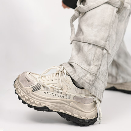 增高7cm复古老爹鞋女冉言2025春季新款厚底潮百搭透气运动休闲鞋