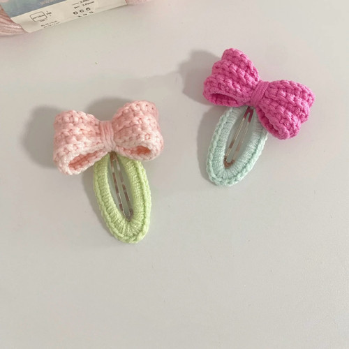 手工diy腊肠狗发夹钩针编织材料包毛线头饰蝴蝶节发卡送闺蜜礼物