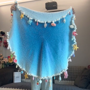 雪妃尔毛线手工编织渐变玫瑰花束毯海洋毯钩针diy材料包自制礼物