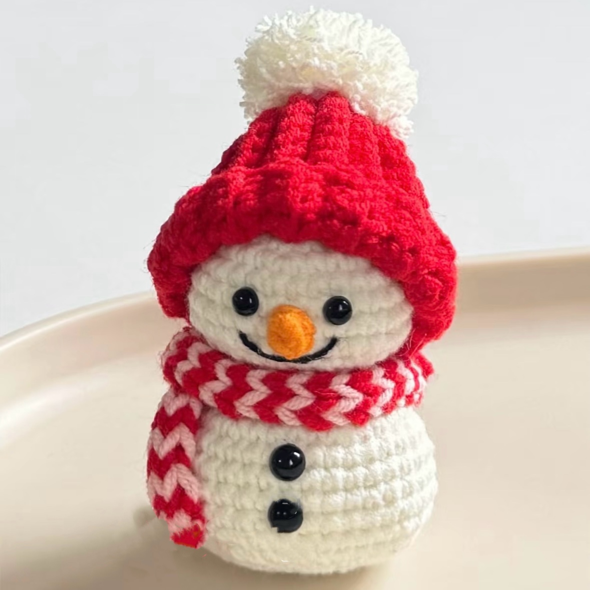 圣诞雪人手工diy材料包毛线编织钩针包挂件钥匙扣可爱玩偶礼物