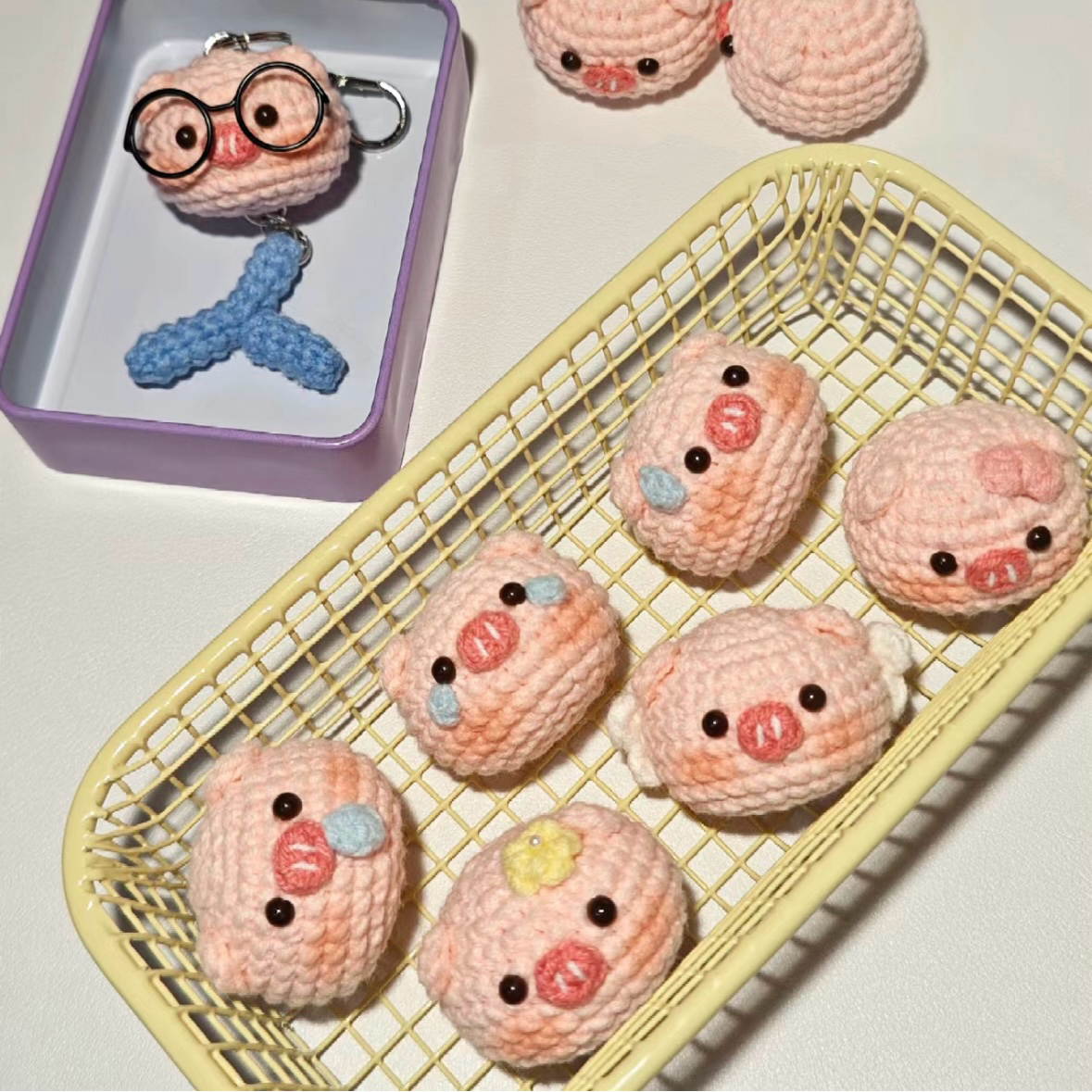 小猪挂件毛线手工编织diy钩针编织材料包钩织手作玩偶小可爱自制