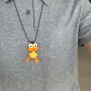 丑小鸭丑萌可爱小鸭子编织毛线钩织diy材料包钩织小黄丑鸭挂件